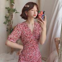 ราคา เดรสสีแดงลายดอก ป้ายmabel (2819960413)