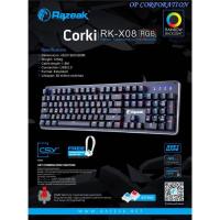 ราคา RAZEAK RK-X08 คีย์บอร์ดเกมมิ่ง CORKI Blue OR RED Switch Mechanical Gaming (1834187150)
