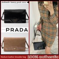 ราคา PRADA กระเป๋าหนังสะพายไหล่ขนาดกลาง (41567106088)