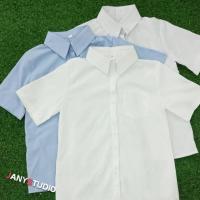 ราคา เสื้อเชิ้ตแขนสั้นสีทึบ เสื้อนักศึกษา แขนสั้น แบบกระเป่าหน้า / หลังว่าง ไม่มีสาบ (14699168957)