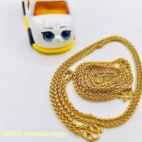 ราคา หนัก 1บาท 2 บาท 3 บาท สร้อยคอเลเซอร์สีทอง ลายถักเปีย2มิล 3มิล 4มิลยาว24นิ้ว (4937987473)