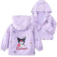 ราคา Sanrio สาวการ์ตูน Kuromi แจ็คเก็ตเด็กเจ้าหญิงเสื้อฤดูใบไม้ผลิฤดูใบไม้ร่วงวัยรุ่น Hooded Windbreaker เด็กสบายๆกีฬา Outerwear (26787244475)