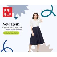 ราคา กางเกงขาบานผ้าลินิน สีกรมเข้ม ใหม่ๆ แบรนด์ uniqlo แท้ (22327621622)