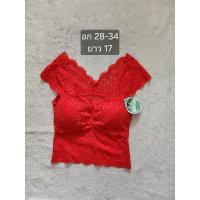 ราคา เสื้อครอปบราลูกไม้สีแดง (24188188532)