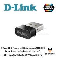 ราคา Wireless USB Adapter (ยูเอสบีไวไฟ) D-Link DWA-181 Nano AC1300 Dual Band Wireless MU-MIMO ของใหม่ (15850955026)