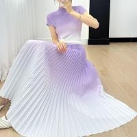 ราคา ผู้หญิงกระโปรงลดอายุชุดผู้หญิงฤดูร้อน Issey Miyake High-End Gradient จีบด้านบน Gentle Slimmer ดูจีบกระโปรง (24486120327)