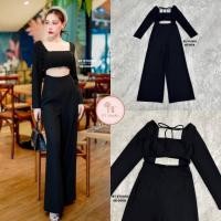 ราคา BT Studio จั้มสูทแขนยาว ขายาวคอตัดสี่เหลี่ยม เว้ากลางอกเว้าหลังผูกเชือกด้านหลัง (29653013068)