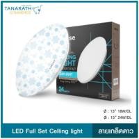 ราคา LeKise LED Full Set CEILING LIGHT - เซ็ทแอลอีดีโคมซาลาเปา ลายเกล็ดดาว (10058799347)