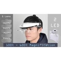 ราคา MOMMA หมวกแว่นตา แว่นขยายไร้มือจับ อ่านหนังสือ ไร้มือจับ แว่นขยาย ปรับเลนส์ กำลังขยาย 5ระดับ พร้อมไฟ 2 LED Magnifying (8714977128)