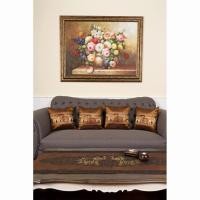 ราคา ปลอกหมอนอิง ขนาด 16" x 16" จำนวน 4 ใบ + ผ้าคาดโต๊ะ ลายช้างกนก สีน้ำตาลอิฐ (621435353)