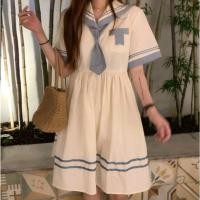 ราคา ชุดกระโปรง สีขาวปกทหารเรือ(มือสอง) ขนาดอก 40 นิ้วยาว 35 นิ้ว น่ารักมาก ใส่แค่ครั้งเดียวค่ะ (26653010082)