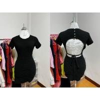 ราคา ชุดเดรสกระโปรงสั้น แขนสั้น สีดำ เปิดหลังโชว์หลัง เซ็กซี่สุดๆ (40553453246)