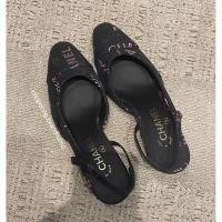 ราคา rare item ของใหม่ Chanel slingback denim sandal heel 22P Size 37 หายากมากกกก (29189265925)