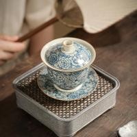 ราคา JH จุดสินค้าชุดน้ำชาถ้วยน้ำชากาน้ำชาชามชาหม้ออบชุดน้ำชาหม้อชาสีฟ้าสีขาว Sancai Gaiwan ถ้วยชาดินเก่าชามชาเซรามิกถ้วยชาจีนหม้อชาจีนโบราณหม้อชาสีฟ้า (24239502108)