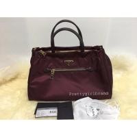 ราคา New Prada Nylon Bag (B1843M) สีแดงไวน์ (7656990)