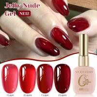 ราคา NICOLE DIARY Jelly Red Nail Gel Polish กึ่งถาวรคริสต์มาส Red UV Gel Polish Soak Off Varnish 15ml (41764259960)