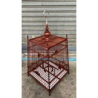 ราคา กรงนกหัวจุก 15 ซี่ไม้แดงเสาแกะ ฉลุลาย นกหัวจุก นกด่าง นกแฟนซีทุกชนิด (29475892201)