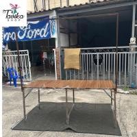 ราคา โต๊ะขายของ แบบมีที่แขวน ลายไม้ โต๊ะพับลายไม้ โต๊ะอเนกประสงค์ โต๊ะพับ เมทัลชีท (23955307394)