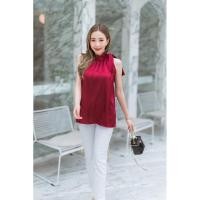 ราคา เสื้อแขนกุดคอปีน ผูกโบว์ข้าง (19289956219)