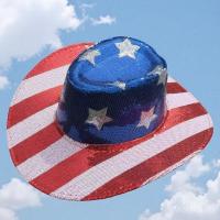 ราคา หมวกปานามาคาวบอยสไตล์อเมริกัน ลายเลื่อมสีแดงและขาว พร้อมดีไซน์พิเศษสำหรับการแสดงบนเวทีหรือสไตล์แจ๊ส (42824817184)