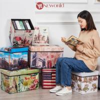 ราคา Oneworldshop กล่องเก็บของอเนกประสงค์ กล่องนั่งได้นุ่มสบาย สามารถพับได้ กล่องจัดระเบียบ นั่งได้ พับได้ B-001 (2255681858)