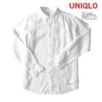 ราคา เสื้อเชิ้ตสีขาว UNIQLO MUJI GU ผ้าลินิน แขนสั้น แขนยาว คอปก (19366896754)