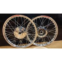 ราคา ชุดล้อเงิน ขอบ 1.40x17 พร้อมดุมกระจกเงา ใส่ W100-110 ดรัมหน้า, Dream ทุกรุ่น (27713687673)