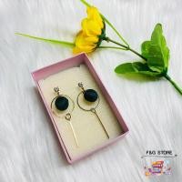 ราคา พร้อมส่ง ต่างหูแฟชั่น​ลูกตุ้มสีเขียว แบบห่วง (5488860353)