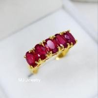 ราคา แหวนพลอยทับทิม ขนาด 6×4 มิล พลอยแท้ธรรมชาติ แหวนเงินแท้ 925 จัดส่งพร้อมกล่องแหวนและใบรับประกัน จิวเวลรี่จากจันทบุรี (20988140438)