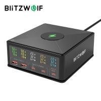 ราคา Blitzwolf® 868h 160W 5-Port USB PD Desktop Charger Dual USB-A QC3.0+Dual PD65W Type-C+65W Type-C PD3.0 พร้อม 15W 10W 7.5W 5W Wireless Fast Charger (27109322733)