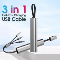 ราคา Fonken สายชาร์จ USB เป็น Micro USB Type-C 2.4A 3 In 1 ยืดหดได้ ชาร์จไว (23701609763)