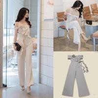 ราคา จั๊มสูทสีน้ำตาลขายาวทรงเกาะไหล่แต่งดอกไม้ตรงหน้าอกระบายยาวตัวเสื้อมีฟองน้ำในตัวนะคะ (25733427011)