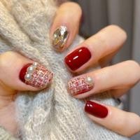 ราคา สินค้าใหม่พร้อมสต็อกแชมเปญมุกสวมใส่เล็บปีใหม่เล็บแพทช์สีแดงเล็บแพทช์เล็บสไตล์ชาแนลแพทช์เล็บปลอมผลิตภัณฑ์สําเร็จรูป20251013 (40773893308)