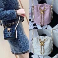 ราคา CHANEL CHANEL Drawstring Bucket Bag Shoulder Messenger Bag Pearl Chain Female Bag (52850111827)