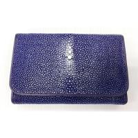 ราคา สอบถามสต๊อกก่อนสั่งซื้อ กระเป๋าสตางค์หนังปลากระเบน 3พับสั้น ปลากระเบนขัดเงา สีม่วง (5964788850)