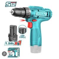ราคา TOTAL สว่านแบตเตอรี่ไร้สาย 12 V แบตเตอรี่ 1 ก้อน รุ่น TDLI12428 (19595643438)