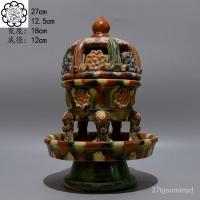 ราคา Tang Sancai Tick Hollow Tower Xun ของเก่าของเก่าสินค้าเก่าของสะสมของแท้ของเก่าจีนของตกแต่งบ้านเครื่องปั้นดินเผา YZK3 (27751641806)