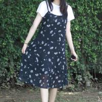 ราคา ส่งต่อ มือสอง เอี๊ยมสายเดี่ยว ลายดอก สีดำ (มือสอง สภาพดี ใส่น้อยครั้ง) (19359296697)