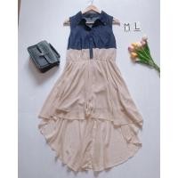 ราคา เดรสแขนกุดคอปก ทรงหางปลา (17953032598)