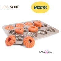 ราคา (พร้อมส่ง) Chefmade WK9288 พิมพ์อบขนมเค้ก พิมพ์อบขนมโดนัท 4 แบบ 12 หลุม (15349705621)