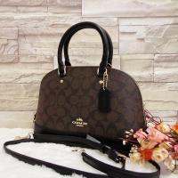 ราคา COACH F58295 MINI SIERRA SATCHEL IN SIGNATURE (Brown/Black) (444694835)
