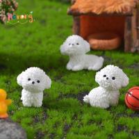ราคา HARONG Micro Landscape, อุปกรณ์ตั้งโต๊ะ เครื่องประดับสวน White Bichon Frise, Mini Home Decorative Cute Dog Mini Resin Craft Car Desktop (42915929087)