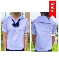 ราคา เสื้อนักเรียนหญิงม.ต้น คอทหารเรือ ชุดนักเรียน ชุดนักเรียนเด็กผู้หญิง ชุดนักเรียนเด็กมัธยมต้น พร้อมส่ง (5050918139)