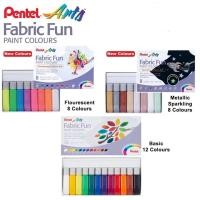 ราคา Pentel Arts Fabric Fun Paint Colour Set 6ml basic / Metallic Sparkling / Fluorescent 12 สี (43024528372)