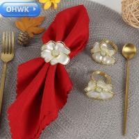 ราคา โอ้ว 6ชิ้นดอกไม้ผู้ถือแหวนผ้าเช็ดปาก,2.3 ''อะคริลิรูปดอกไม้แหวนผ้าเช็ดปาก,แฟชั่นทอง,ดอกไม้สีขาวตกแต่งผ้าเช็ดปากแหวนผ้าเช็ดปาก (44274836693)