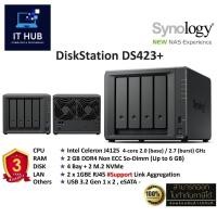 ราคา Synology NAS DiskStation รุ่น DS423+ (HDD 4 Bay + 2 M.2, 4-core 2.0 / 2.7 GHz, 2GB DDR4 Up to 6GB, 2 x GbE) ประกัน 3 ปี (26201814417)