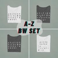 ราคา ตัวรีดสกรีน DFT a-z สติกเกอร์ตัวอักษรภาษาอังกฤษ แบบชุด สีขาว-ดำ ออกแบบลายสกรีนด้วยตัวเอง (26762018191)