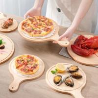 ราคา ถาดพิซซ่า ไม้ยางพารา มีด้ามจับ ขนาด 8"x8" (กลม/สี่เหลี่ยม) (27810055859)