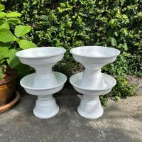 ราคา พานไม้ไผ่ขดสีขาว ขนาด 14 16 นิ้ว พานขาว พานขันบัว บายศรี ไหว้ครู (28355126668)