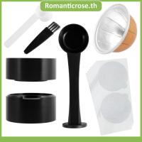 ราคา ชุดเติมแคปซูลกาแฟ ชุดเติมแคปซูล Vertuo แบบใช้ซ้ำได้ ชุดเติมแคปซูลกาแฟพร้อมฝาฟอยล์อะลูมิเนียม 100 ชิ้น แปรง และช้อนเติม (26802722189)